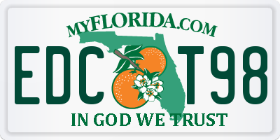 FL license plate EDCT98