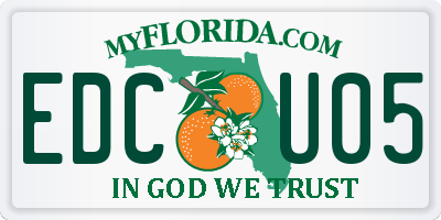 FL license plate EDCU05