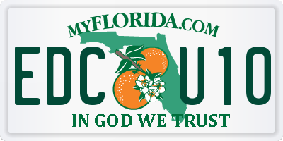 FL license plate EDCU10