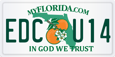 FL license plate EDCU14