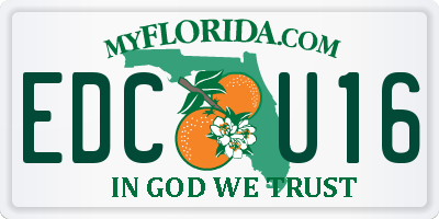 FL license plate EDCU16