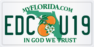 FL license plate EDCU19