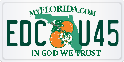 FL license plate EDCU45