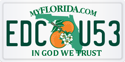 FL license plate EDCU53