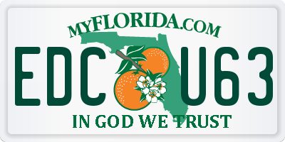 FL license plate EDCU63