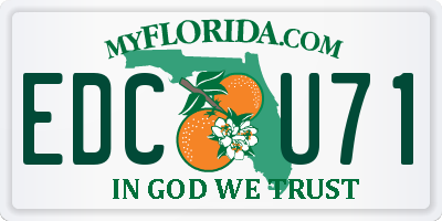 FL license plate EDCU71