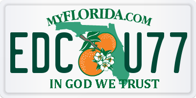 FL license plate EDCU77