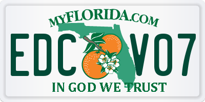 FL license plate EDCV07