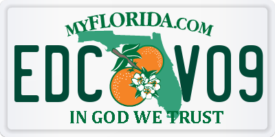 FL license plate EDCV09