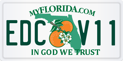 FL license plate EDCV11
