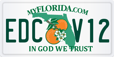 FL license plate EDCV12