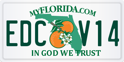FL license plate EDCV14