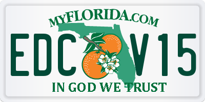 FL license plate EDCV15