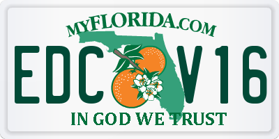 FL license plate EDCV16