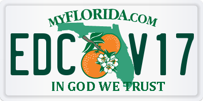 FL license plate EDCV17