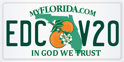 FL license plate EDCV20