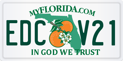 FL license plate EDCV21