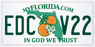 FL license plate EDCV22