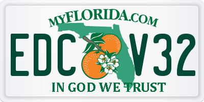 FL license plate EDCV32