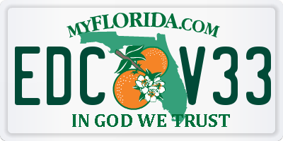 FL license plate EDCV33