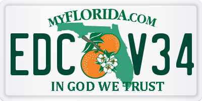 FL license plate EDCV34
