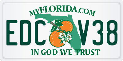 FL license plate EDCV38