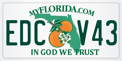FL license plate EDCV43