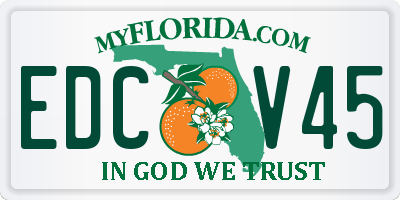FL license plate EDCV45