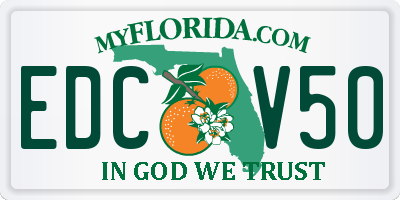 FL license plate EDCV50