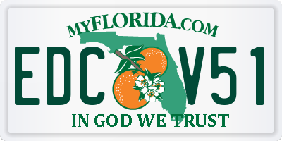 FL license plate EDCV51