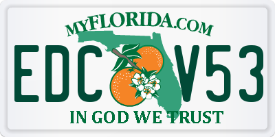 FL license plate EDCV53
