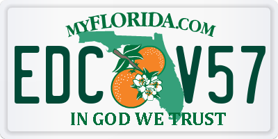 FL license plate EDCV57