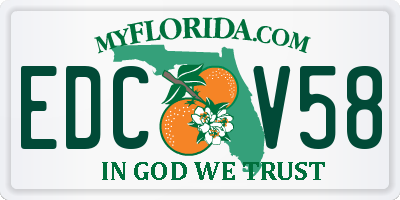 FL license plate EDCV58