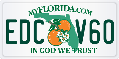 FL license plate EDCV60