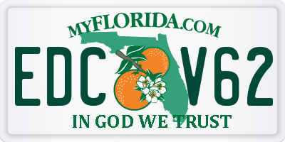 FL license plate EDCV62