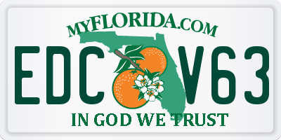 FL license plate EDCV63