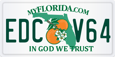FL license plate EDCV64