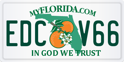 FL license plate EDCV66