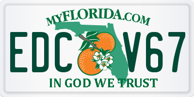 FL license plate EDCV67