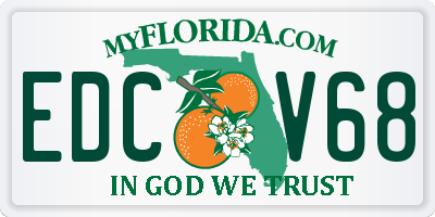 FL license plate EDCV68
