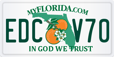 FL license plate EDCV70
