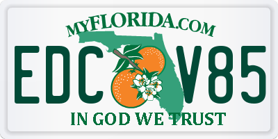FL license plate EDCV85