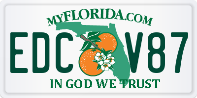 FL license plate EDCV87