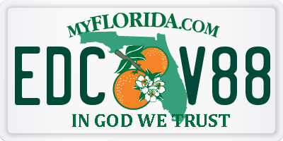 FL license plate EDCV88