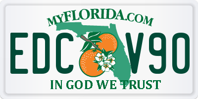 FL license plate EDCV90