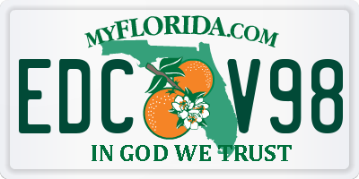 FL license plate EDCV98