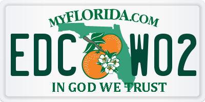 FL license plate EDCW02