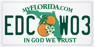 FL license plate EDCW03