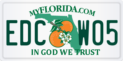 FL license plate EDCW05