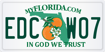 FL license plate EDCW07